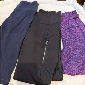 Lot of 3 small Athleta leggings size small 2 are 7/8 and 1 is crop